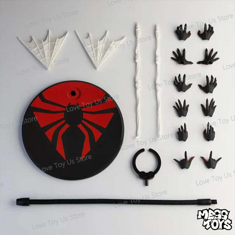 Red Symbiote Spider Hero Action Figure – 4 Mechanical Spider Arms PVC Collectible Model for Display & Gifts