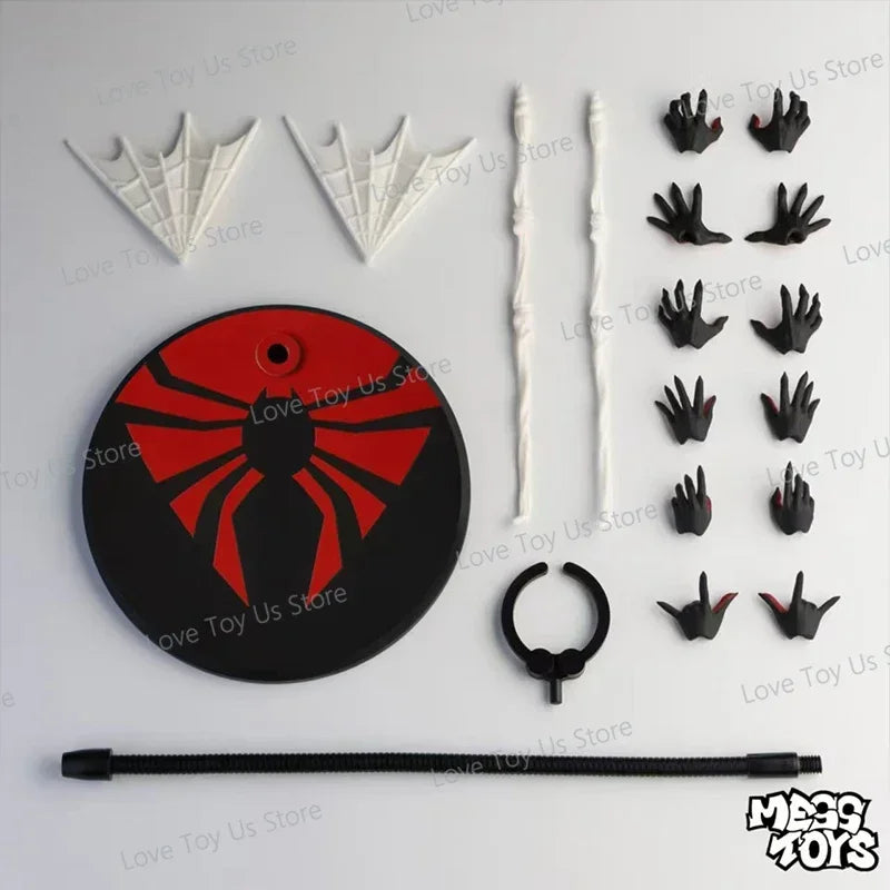 Red Symbiote Spider Hero Action Figure – 4 Mechanical Spider Arms PVC Collectible Model for Display & Gifts