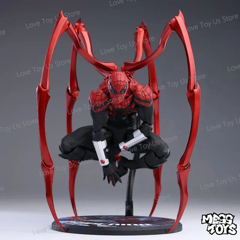 Red Symbiote Spider Hero Action Figure – 4 Mechanical Spider Arms PVC Collectible Model for Display & Gifts