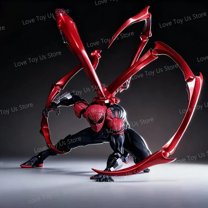 Red Symbiote Spider Hero Action Figure – 4 Mechanical Spider Arms PVC Collectible Model for Display & Gifts