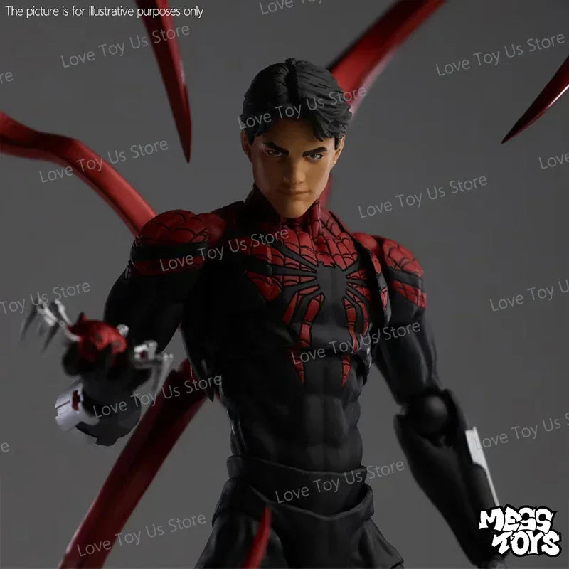 Red Symbiote Spider Hero Action Figure – 4 Mechanical Spider Arms PVC Collectible Model for Display & Gifts