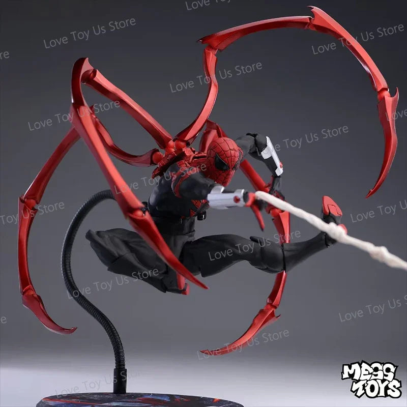 Red Symbiote Spider Hero Action Figure – 4 Mechanical Spider Arms PVC Collectible Model for Display & Gifts